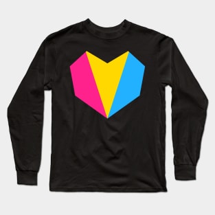 Pansexual Flag Geometric Heart Long Sleeve T-Shirt